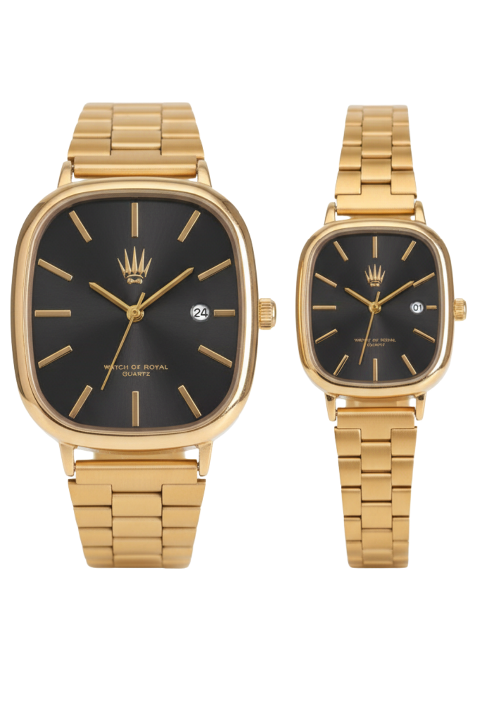 Çift Saati Classic Time Gold Black Kol Saati