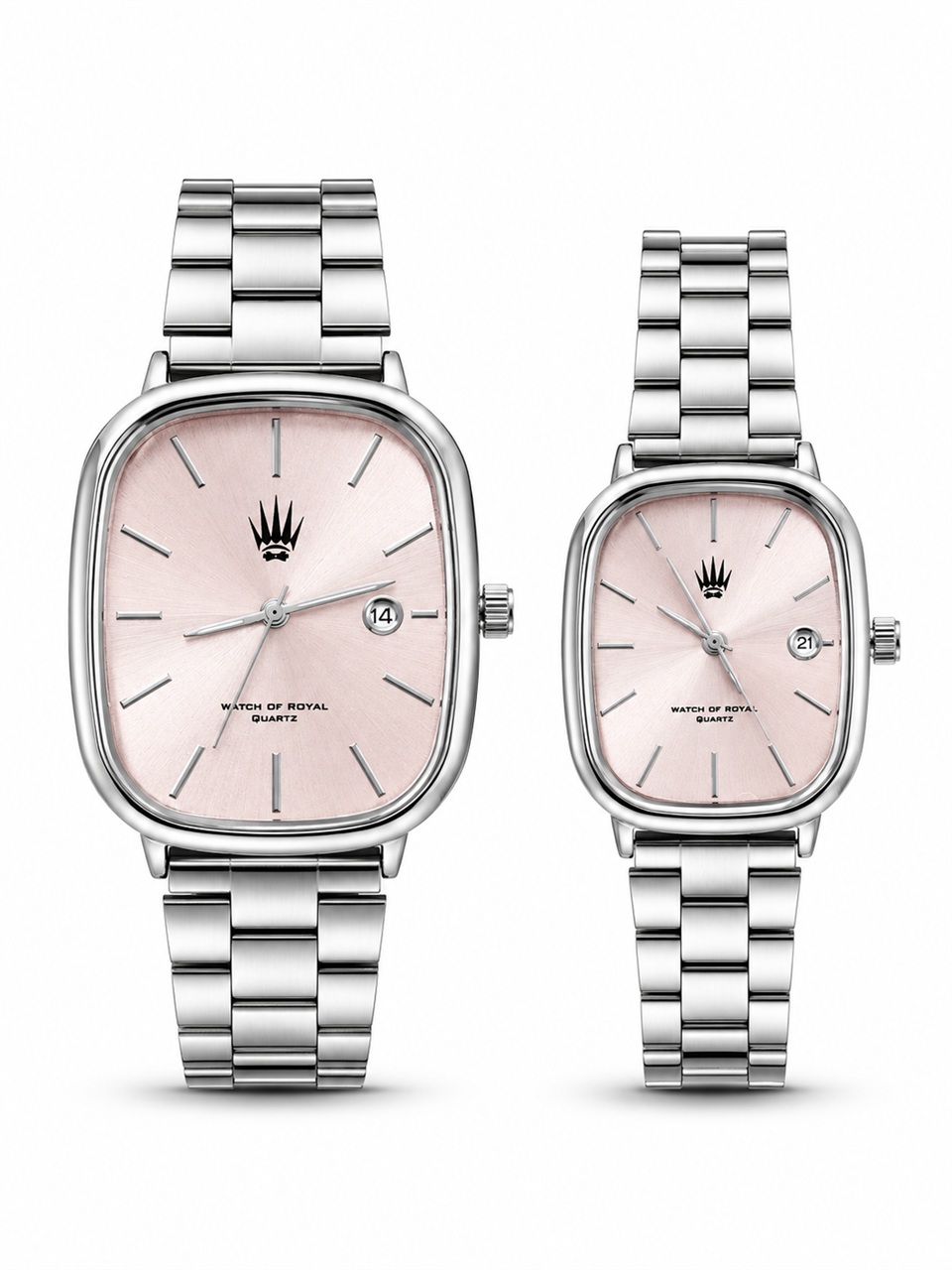 Çift Saati Classic Time Metalik Pink Kol Saati
