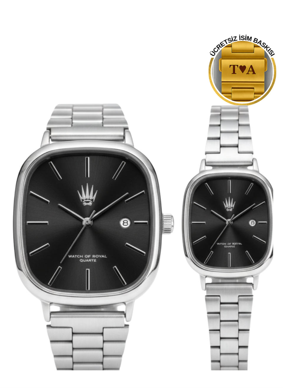Çift Saati Classic Time Silver Black Kol Saati