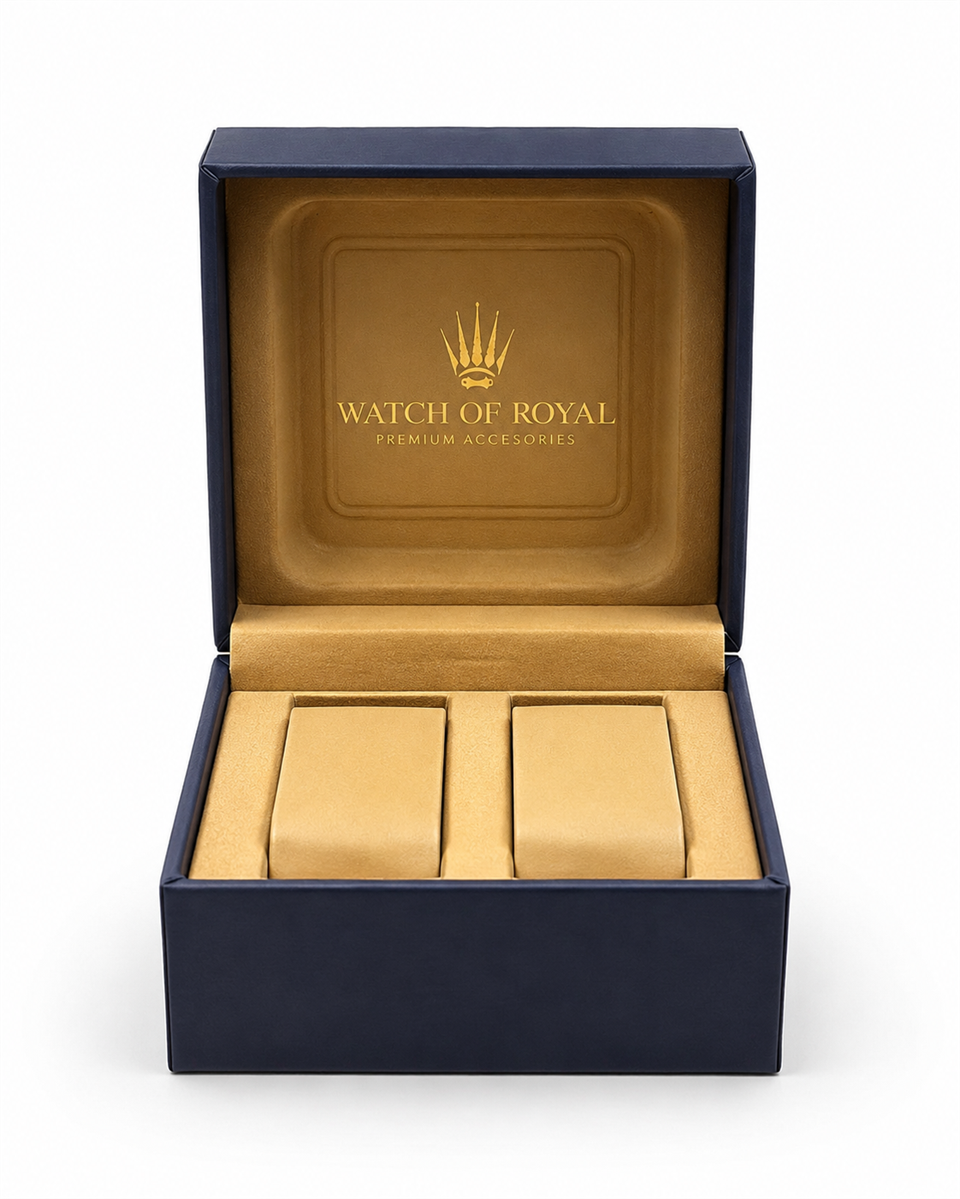 Çift Saati Crest Line Silver Gold Black Kol Saati