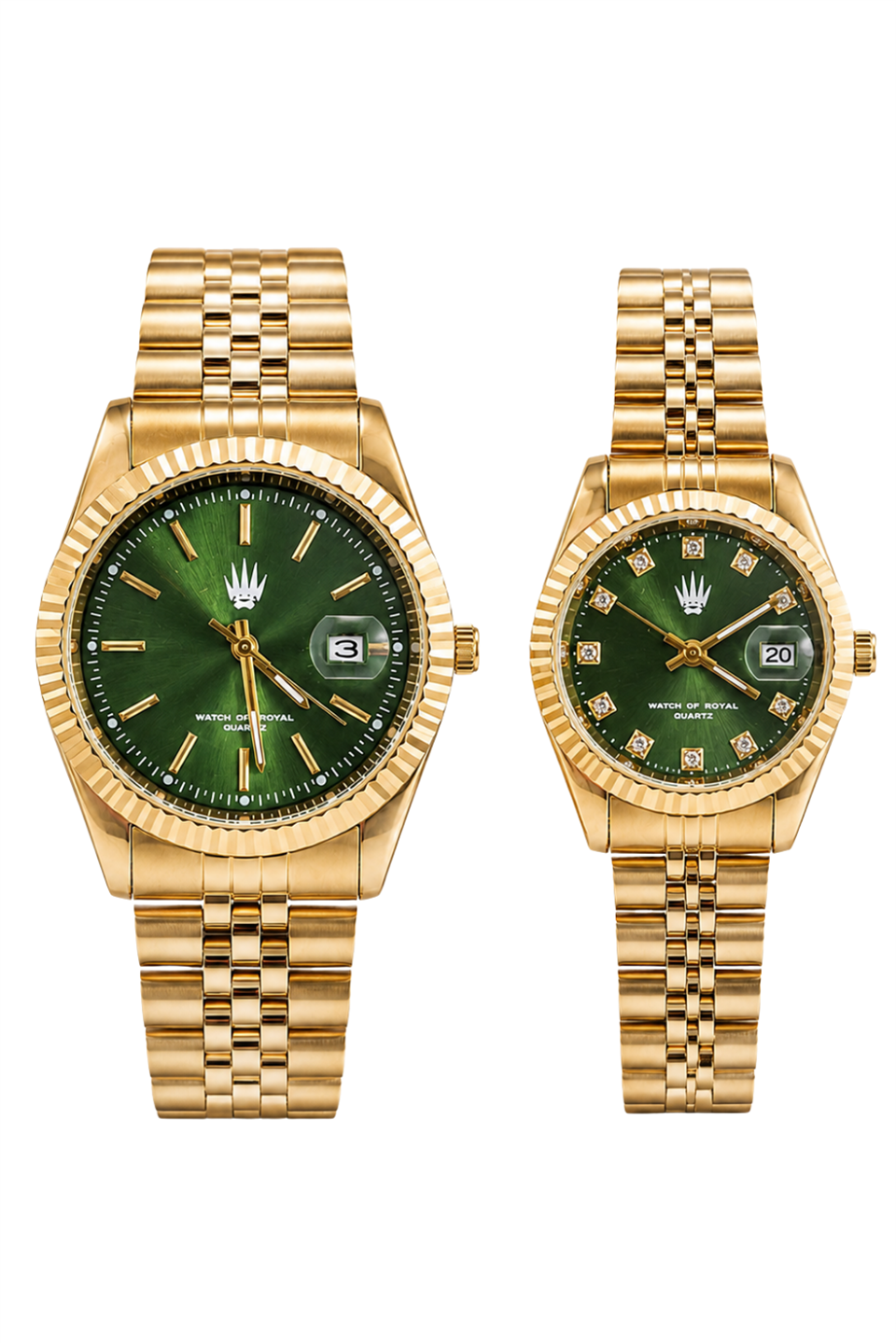 Çift Saati Crest Line Gold Green Kol SaatiKol SaatiWATCHOFROYALçiftsaaticrestÇift Saati Crest Line Gold Green Kol Saati