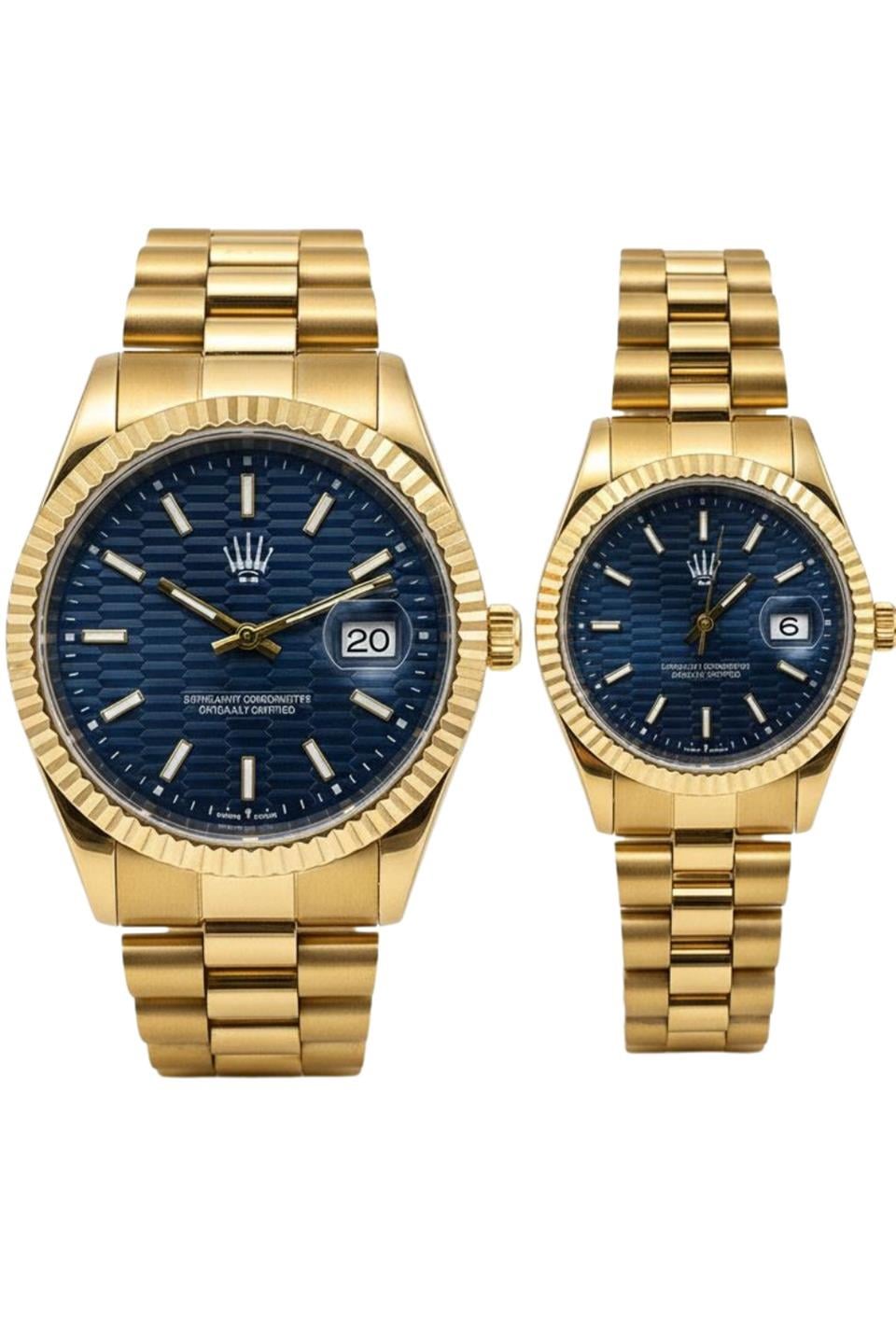 Çift Saati Lyric Gold Lacivert Kol Saati