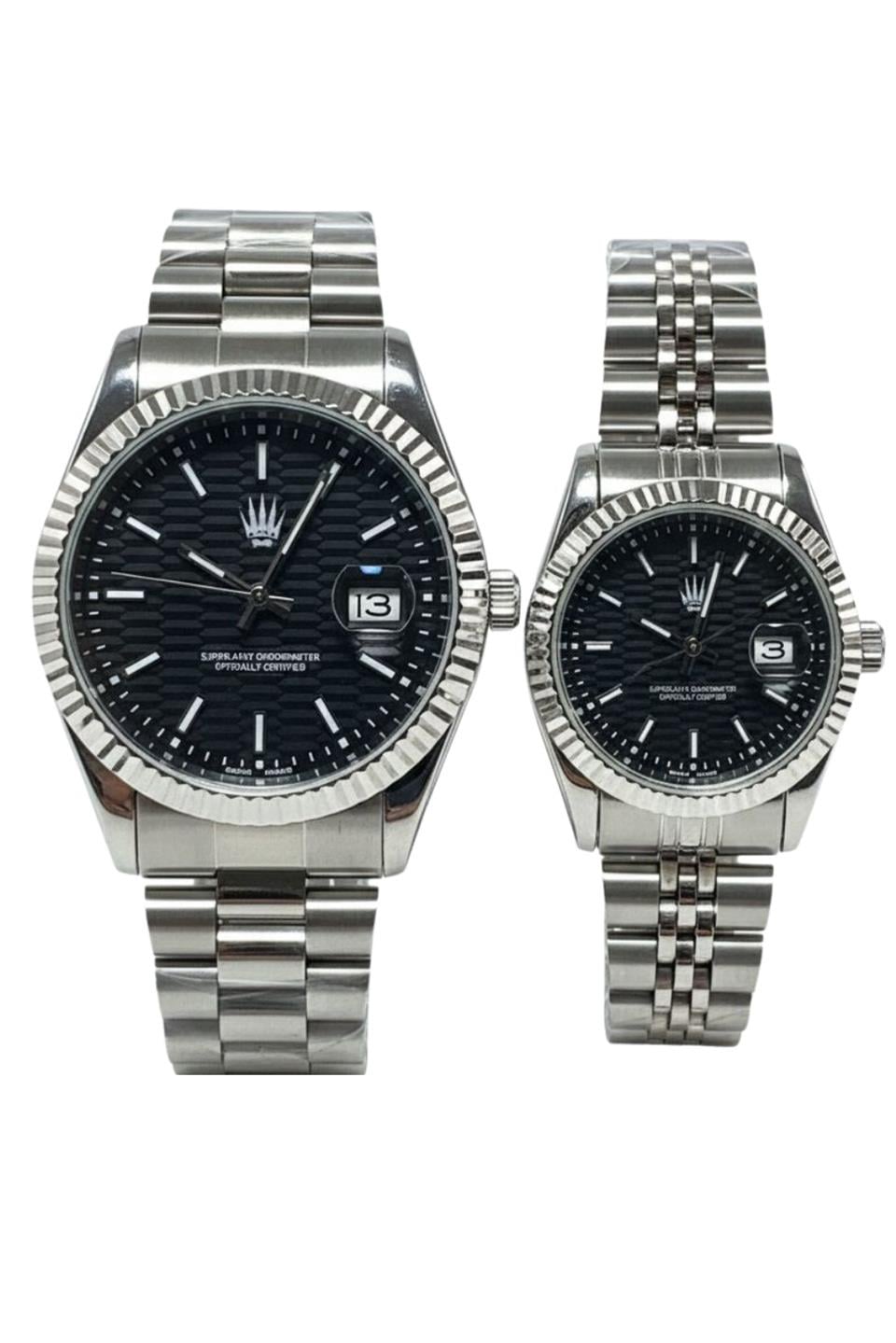 Çift Saati Lyric Silver Black Kol Saati