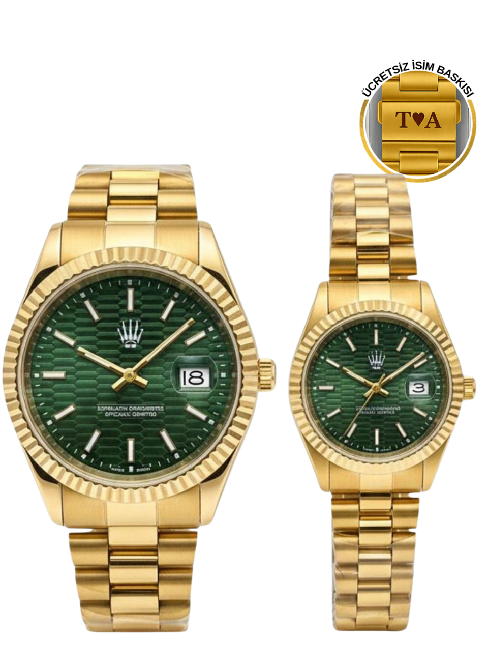 Çift Saati Lyric Gold Green Kol Saati