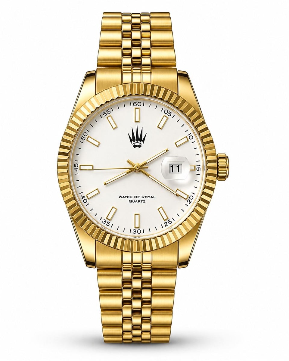 Crest Line Gold White Kol Saati