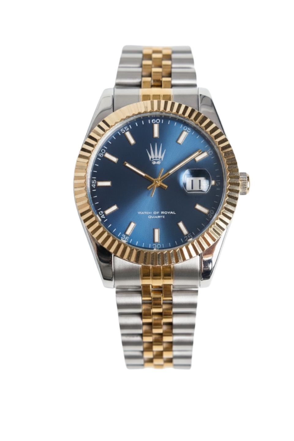 Crest Line Silver Gold Blue Kol Saati