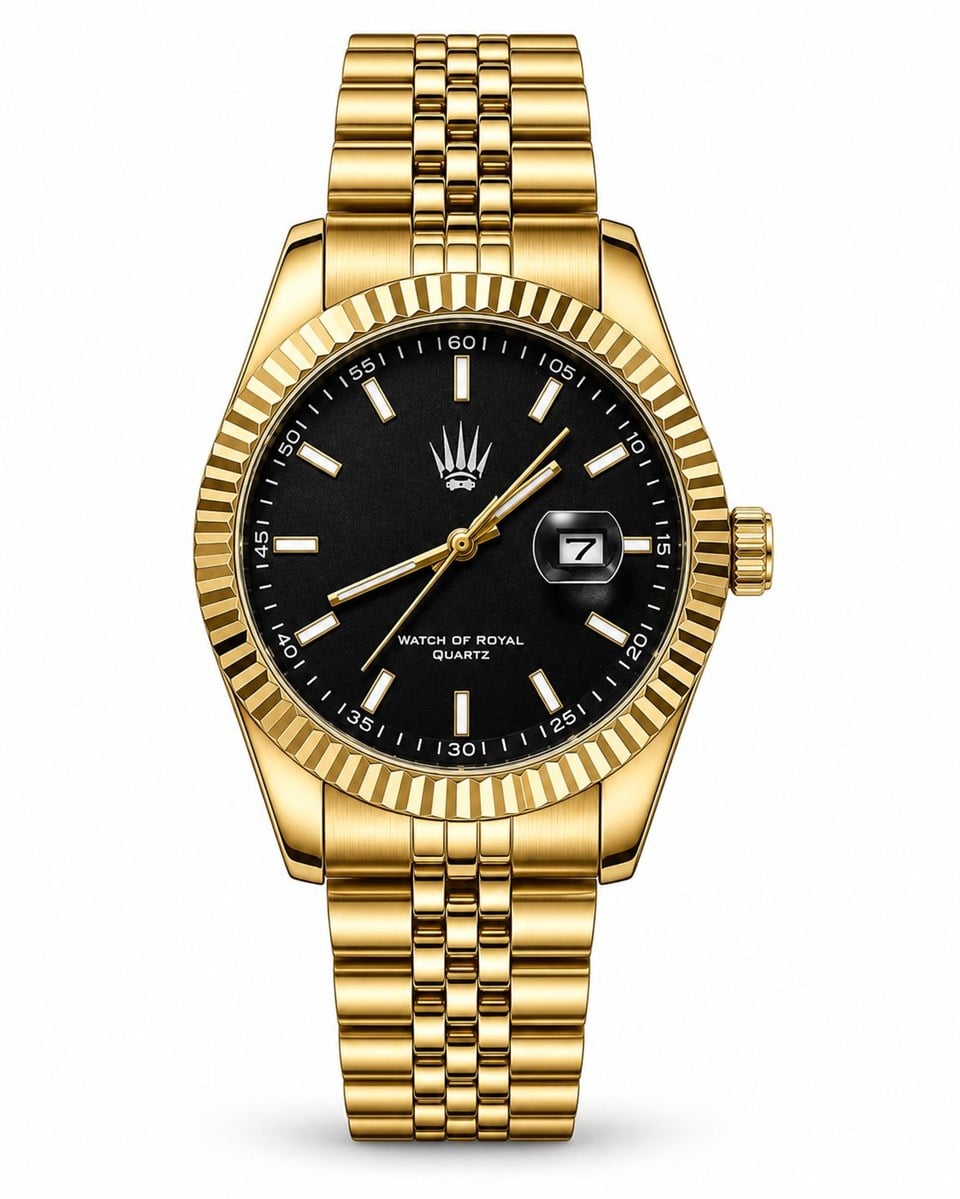 Crest Line Gold Black Kol Saati