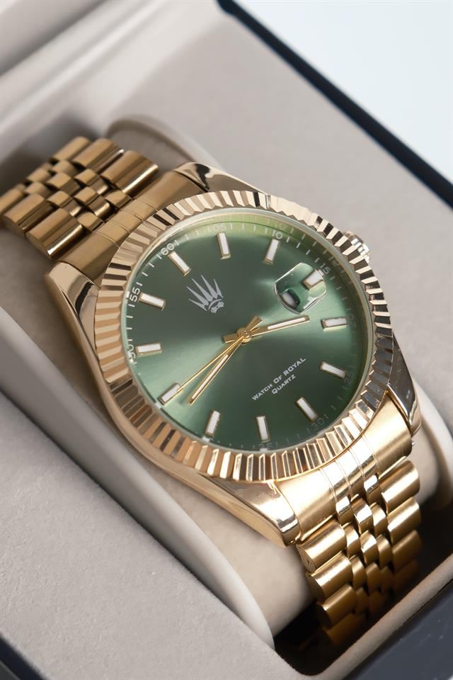 Crest Line Gold Green Kol Saati