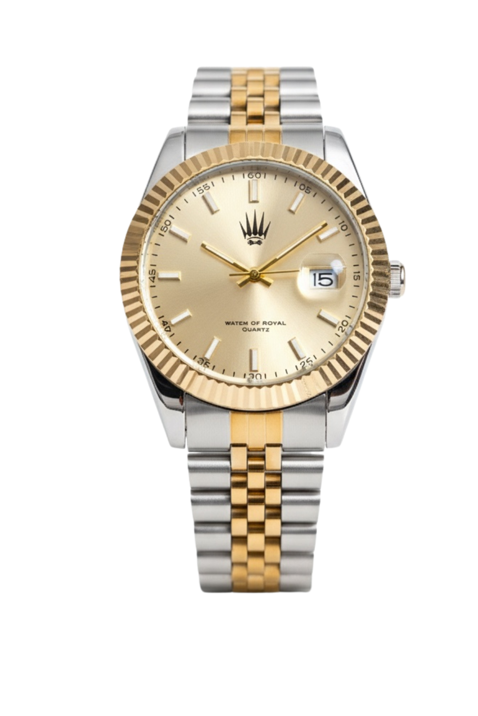 Crest Line Silver Gold Yellow Kol Saati