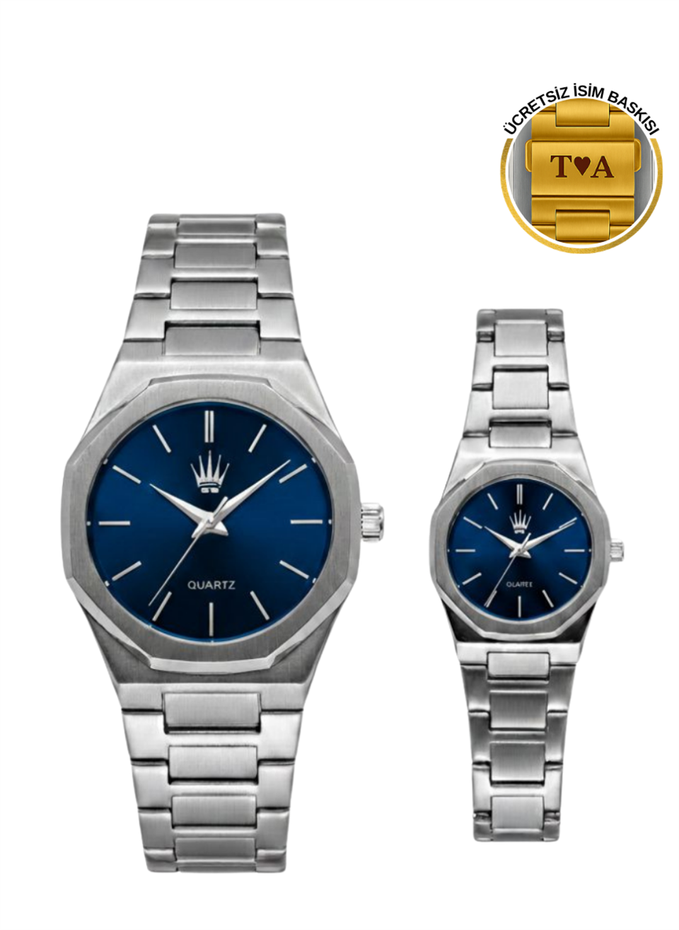 Çift Saati Dualis Silver Blue Kol Saati