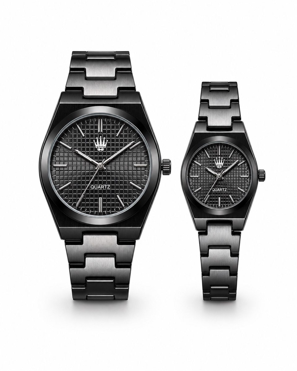 2li Set Çift Saati Dualis Black Kol Saati