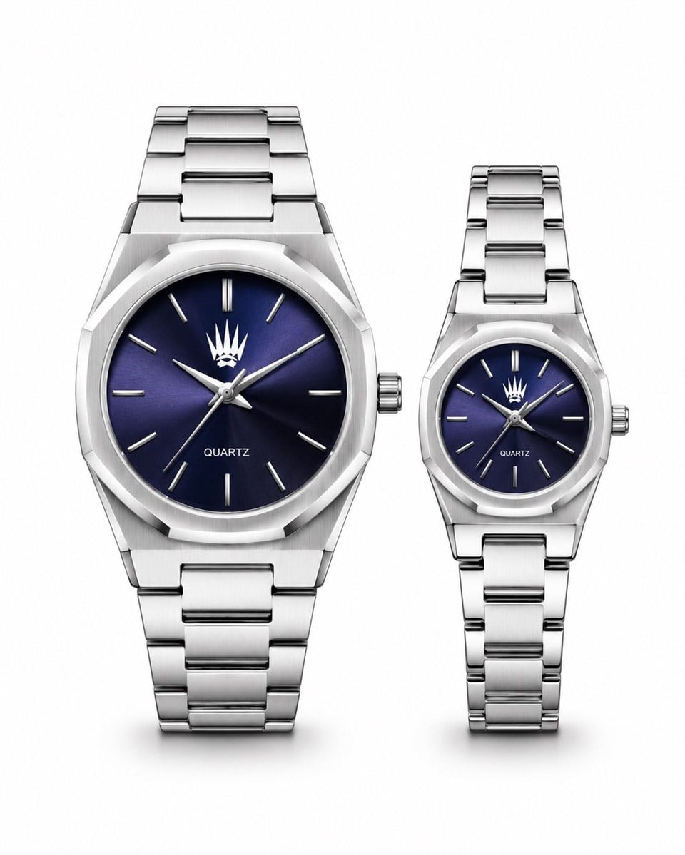 Çift Saati Dualis Silver Blue Kol Saati