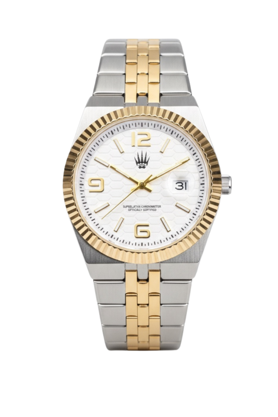 Hexora Prime Silver Gold White Çelik Kol Saati