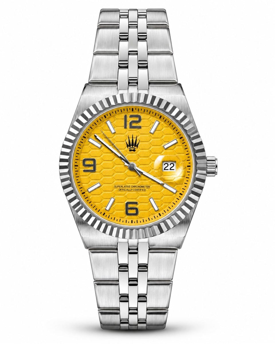 Hexora Prime Silver Yellow Çelik Kol Saati