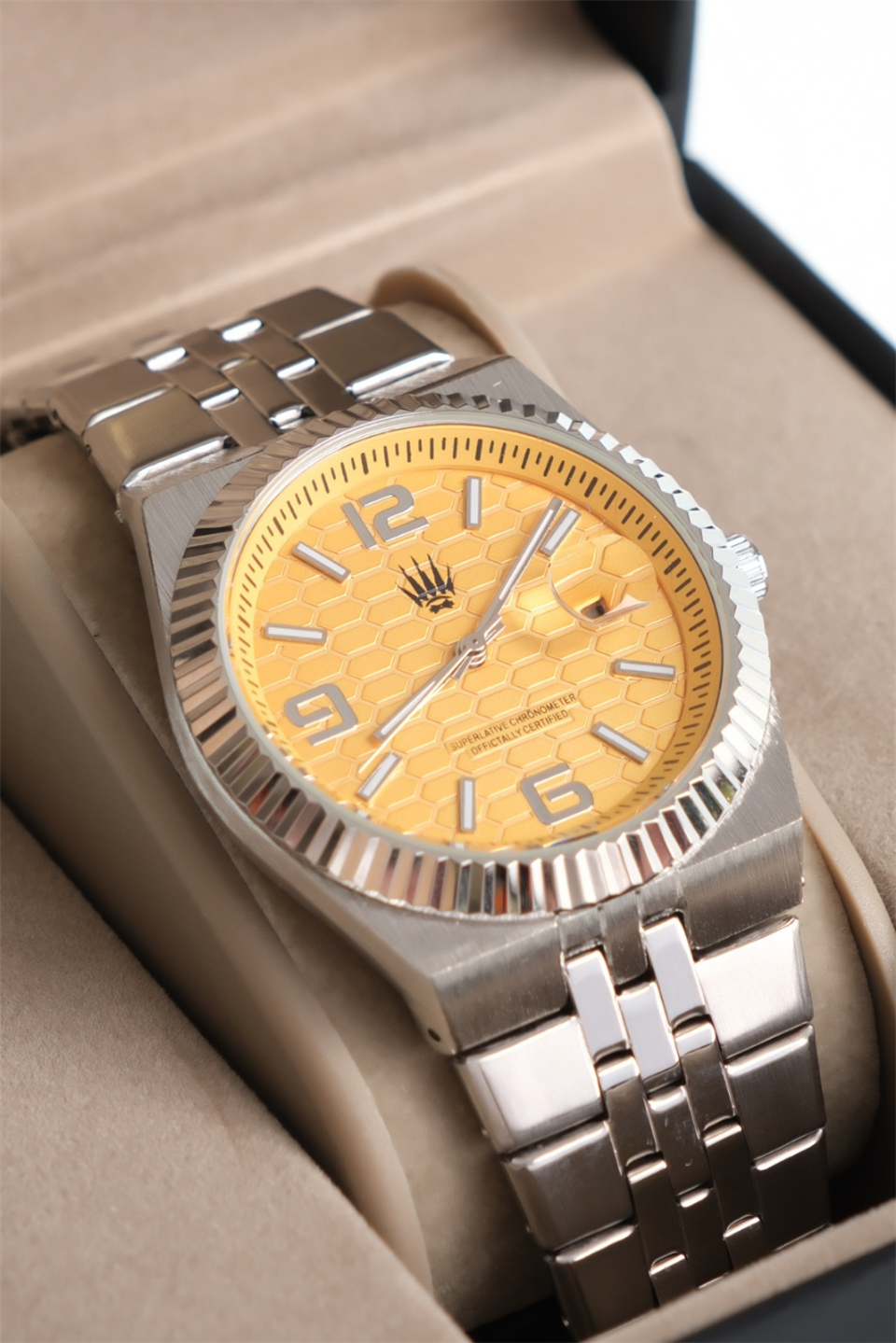 Hexora Prime Silver Yellow Çelik Kol Saati