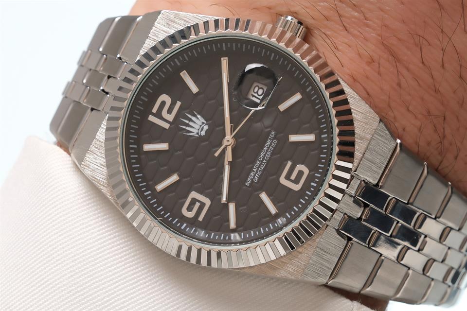 Hexora Prime Silver Black Çelik Kol Saati