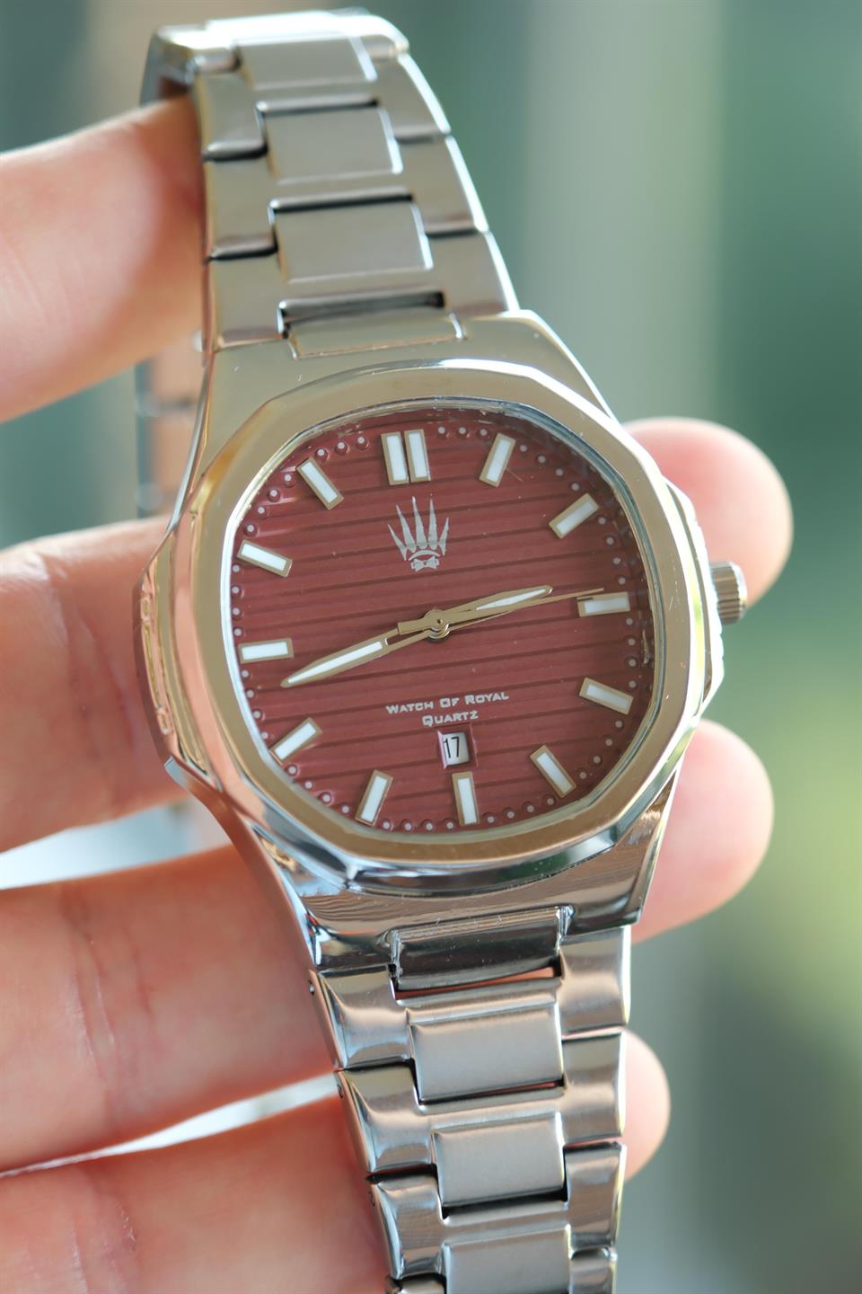 Novatick Silver Bordo Kol Saati