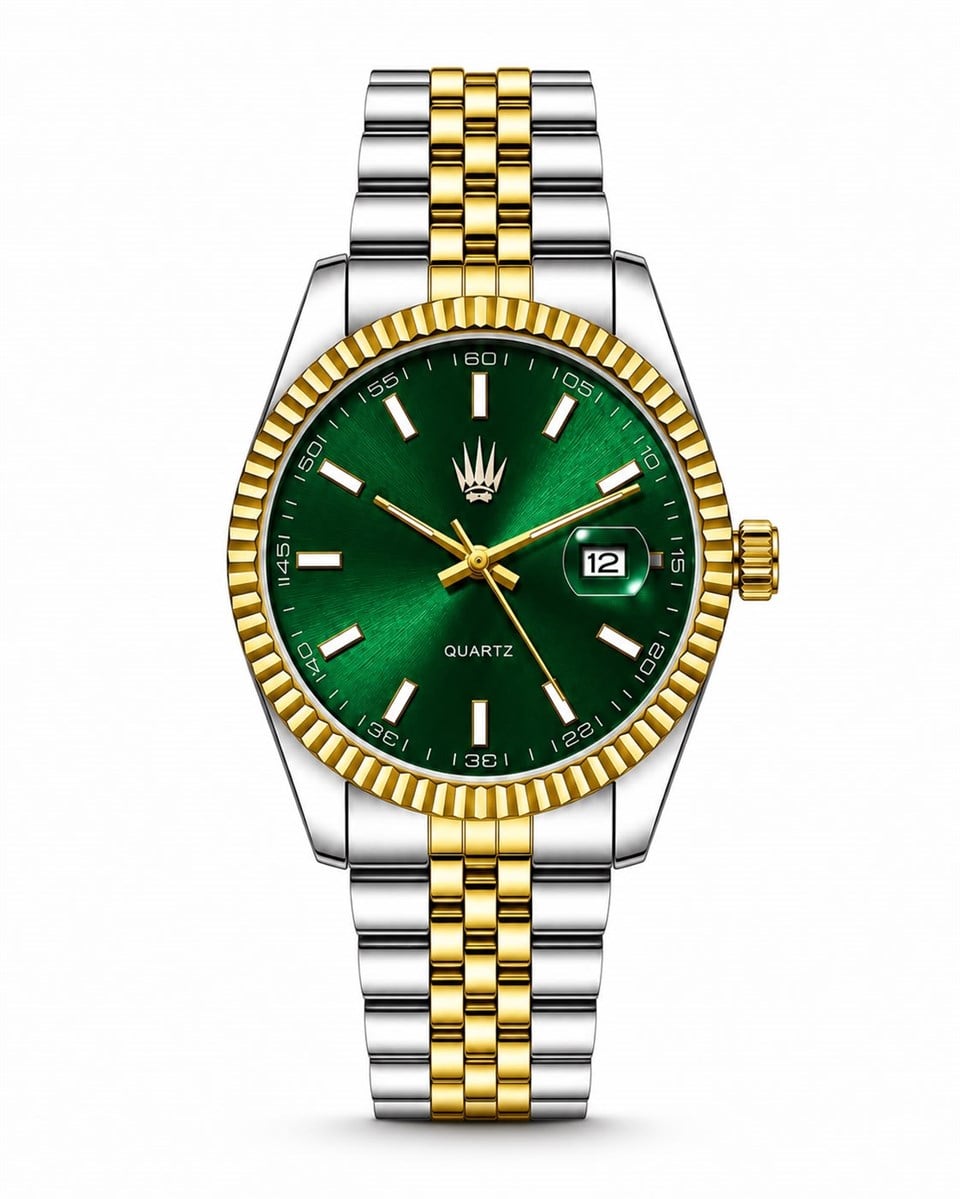 Kaelor Silver Gold Green Çelik Kol SaatiKol SaatiWATCHOFROYALKaelorKaelor Silver Gold Green Çelik Kol Saati