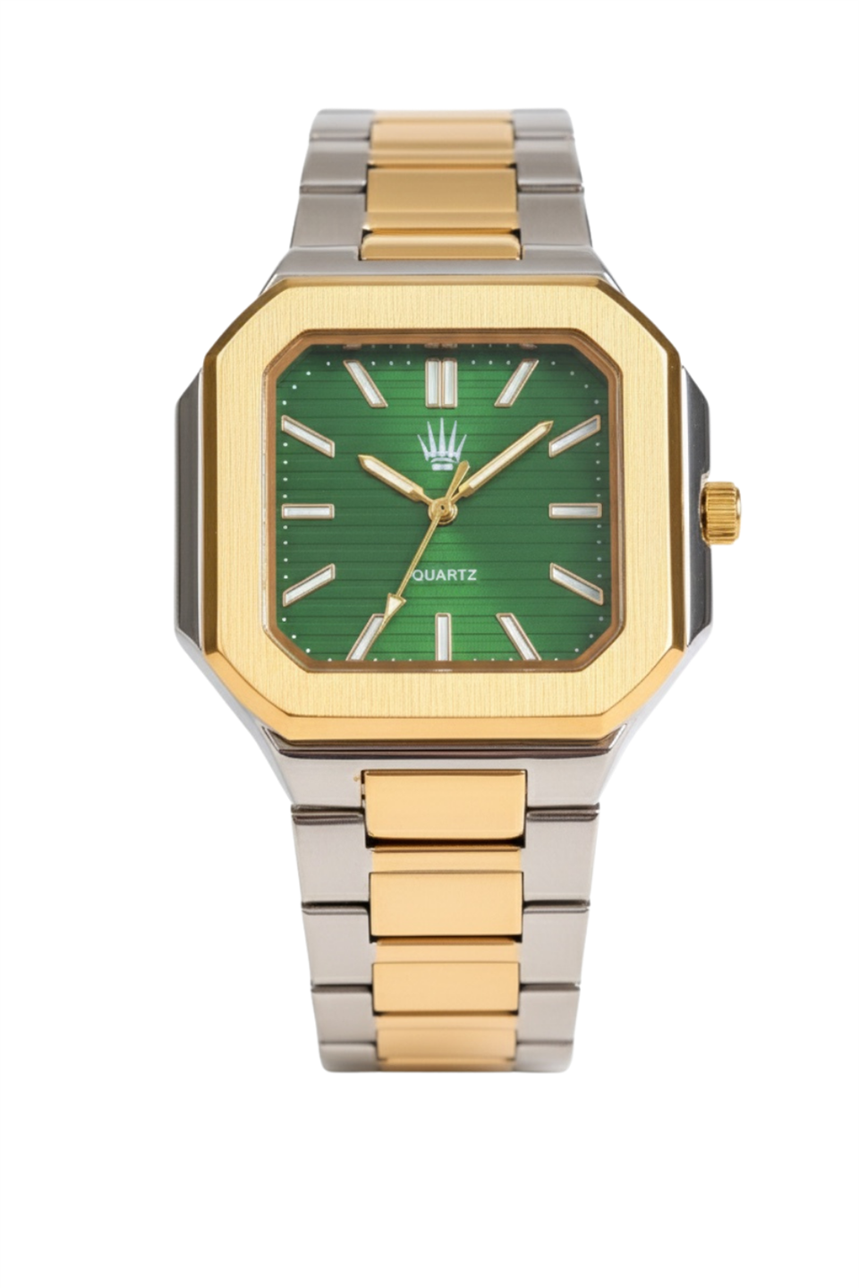 Kratos Silver Gold Green Çelik Kol Saati