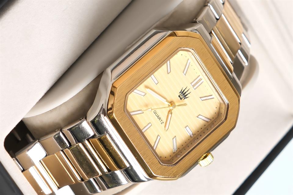 Kratos Silver Gold Yellow Çelik Kol Saati