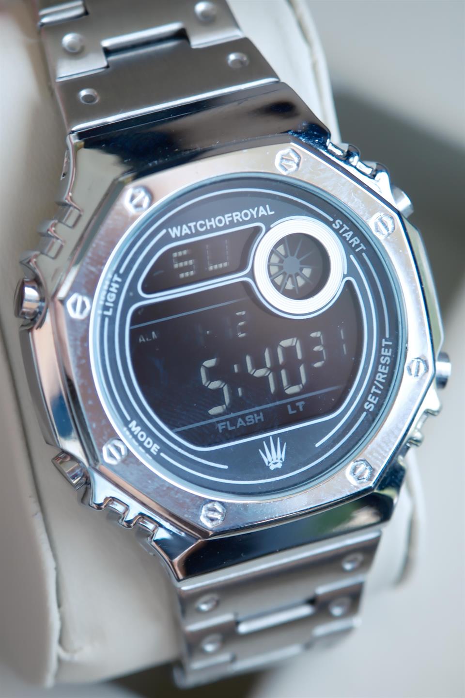 LED WOX SILVER WATCH