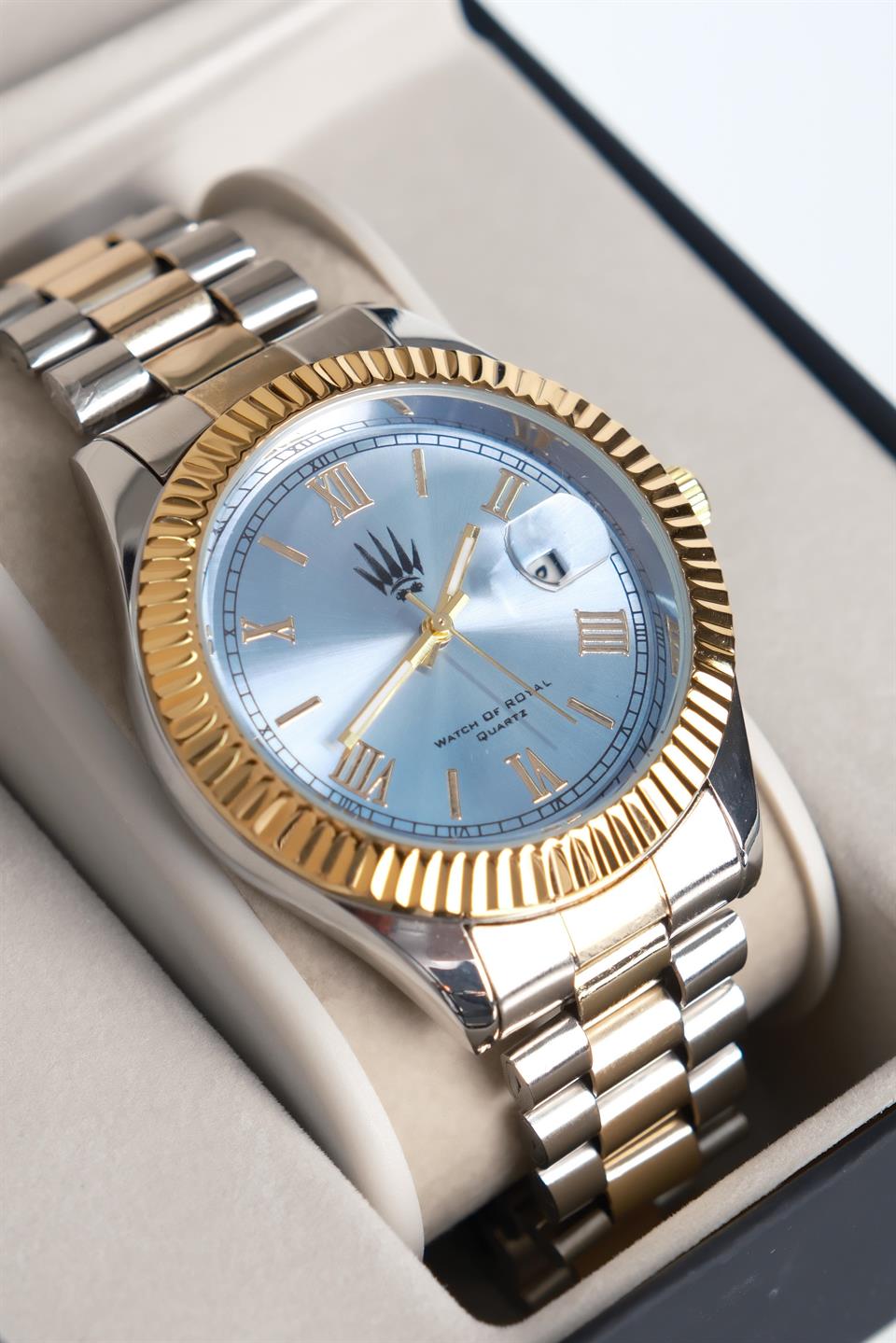 Valentor Silver Gold Mavi Kol Saati