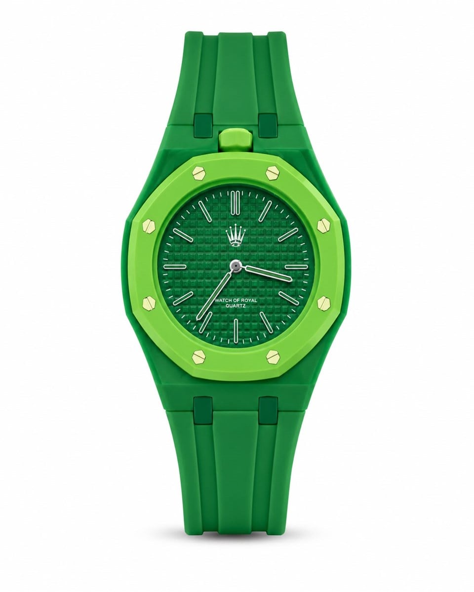 Mivaro Time Green Slikon Askılı AKsesuar Kol SaatiKol SaatiWATCHOFROYALMivaroMivaro Time Green Slikon Askılı AKsesuar Kol Saati