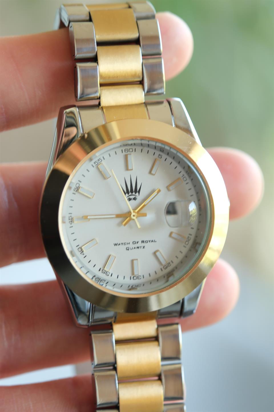 İsimsiz Silver Gold Beyaz Siyah Kol Saati