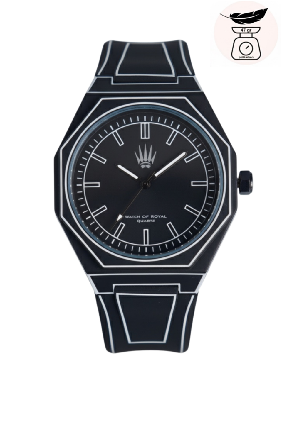 Papertime Polycarbon Black Kol Saati