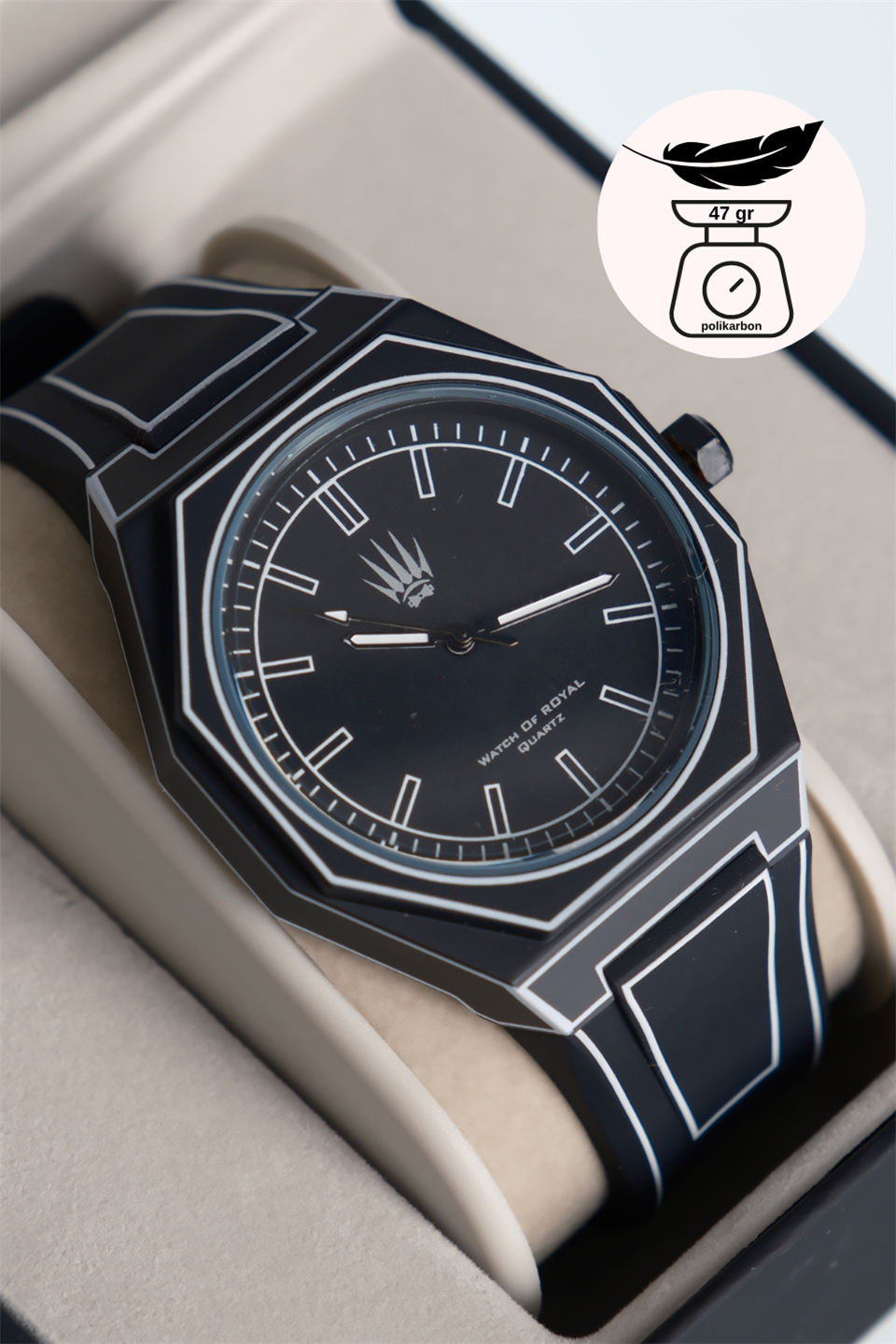 Papertime Polycarbon Black Kol Saati