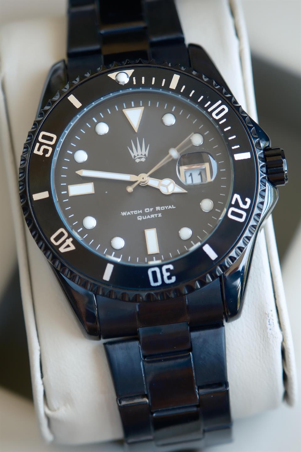 Richard SİYAH Çelik Kol Saati