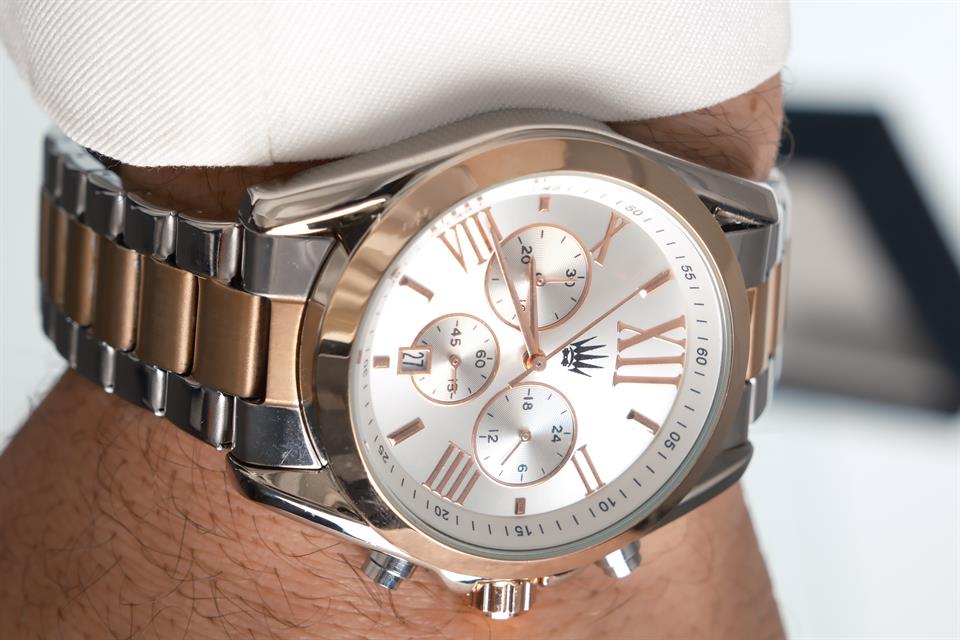 Royce Silver Gold White Çelik Kol Saati