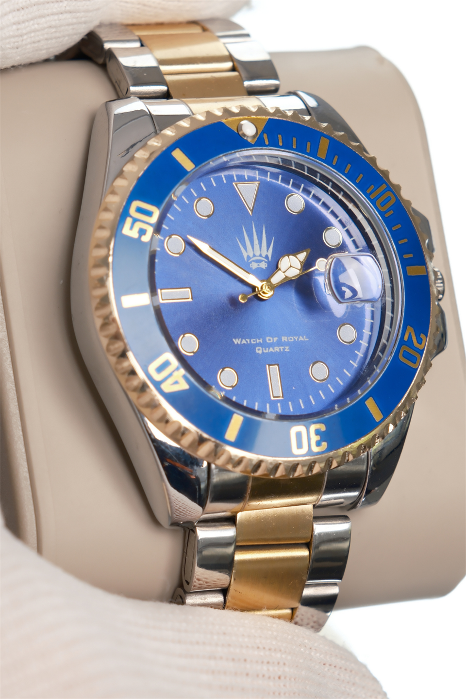 Titan Silver Gold Blue Kol Saati