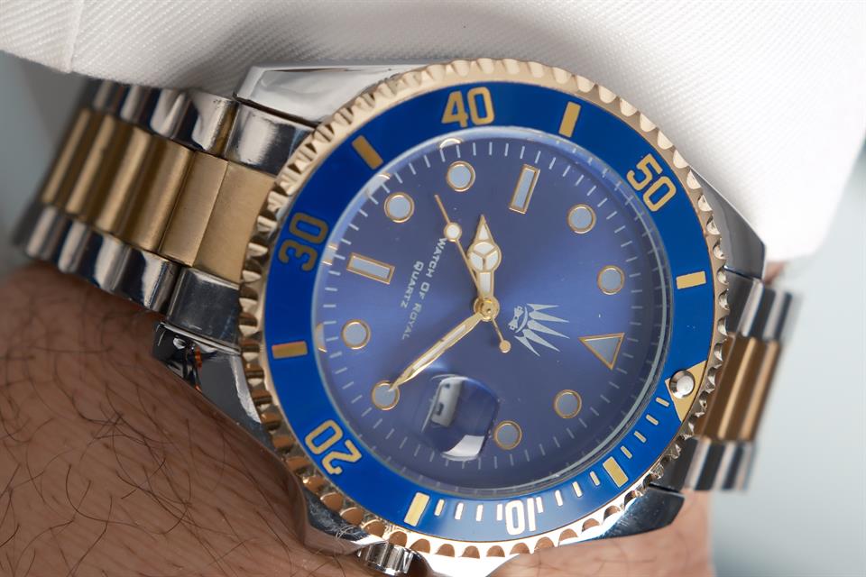 Titan Silver Gold Blue Kol Saati