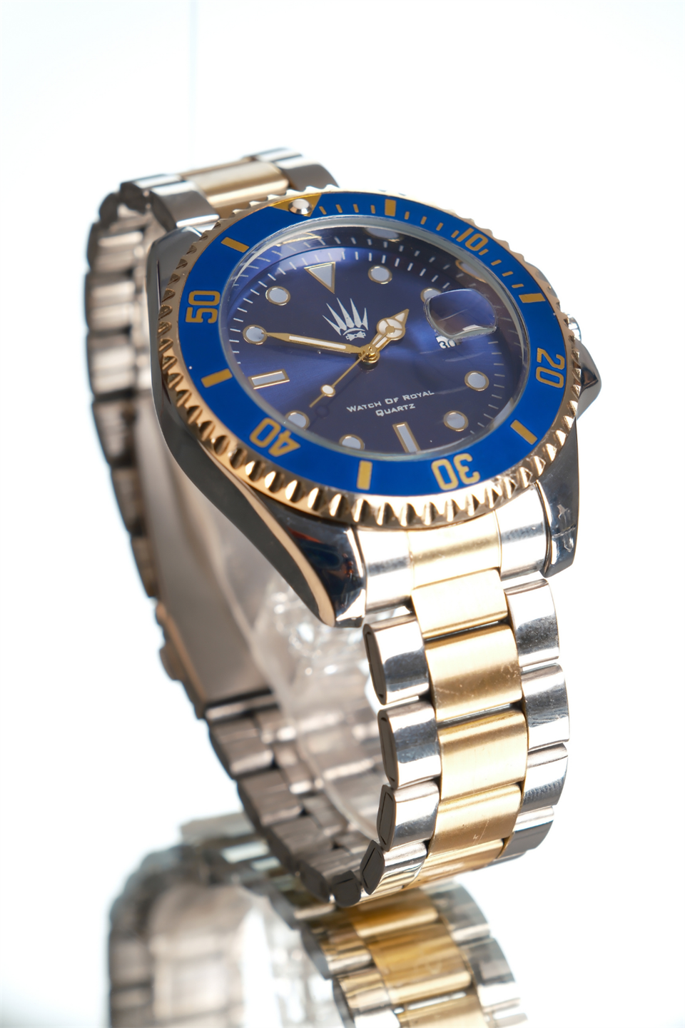 Titan Silver Gold Blue Kol Saati