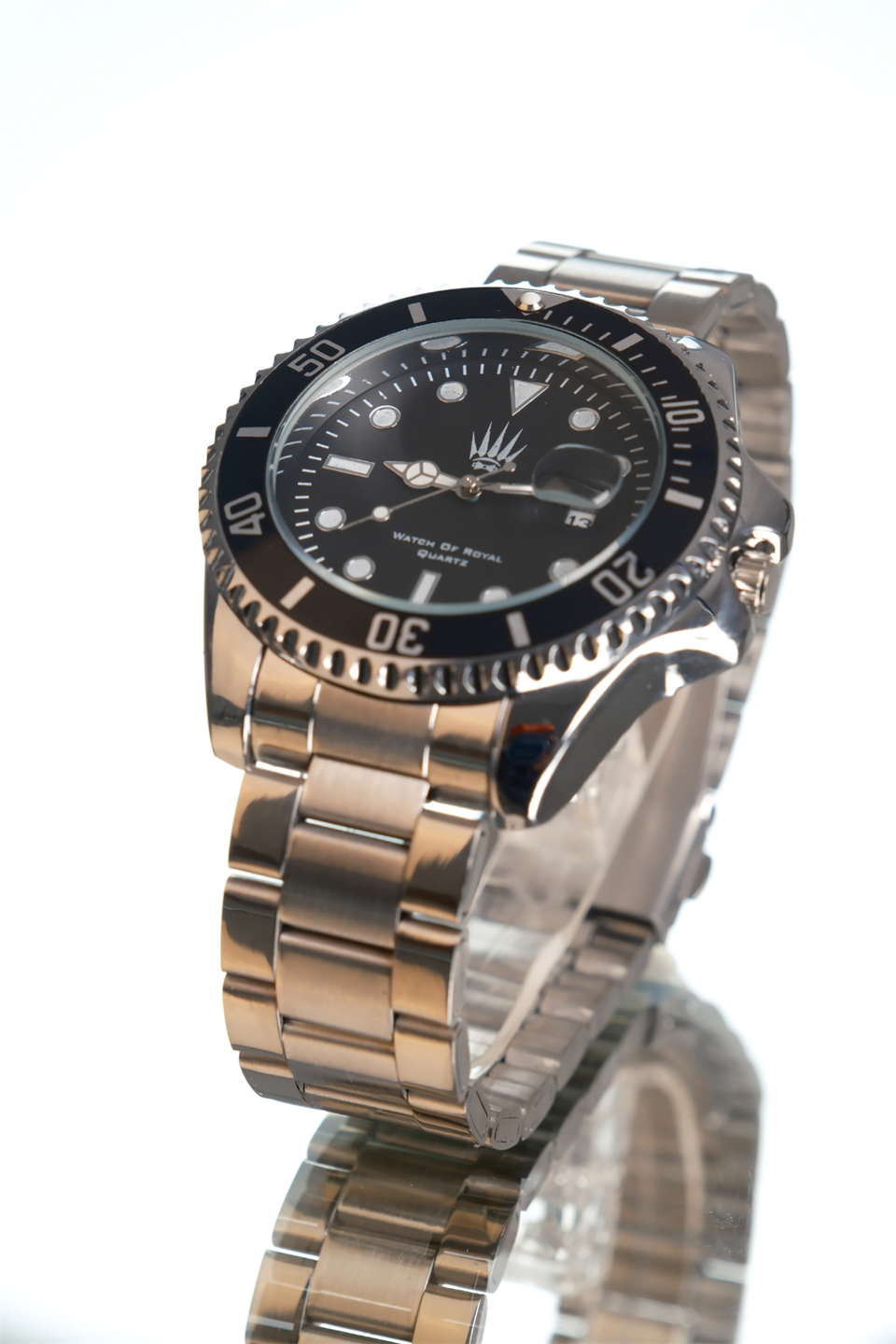 Titan Silver Black Kol Saati