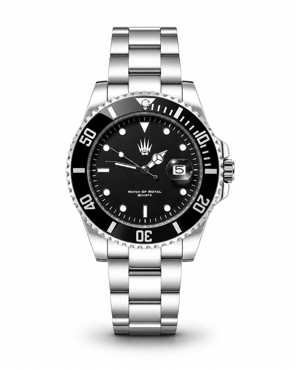 Titan Silver Black Kol Saati