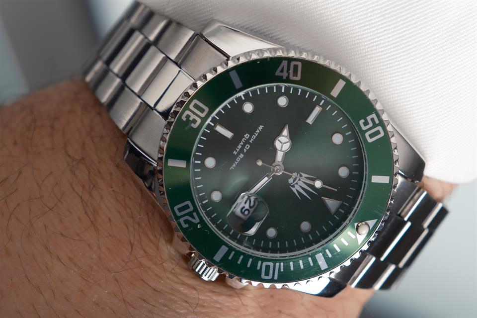 Titan Silver Green Kol Saati