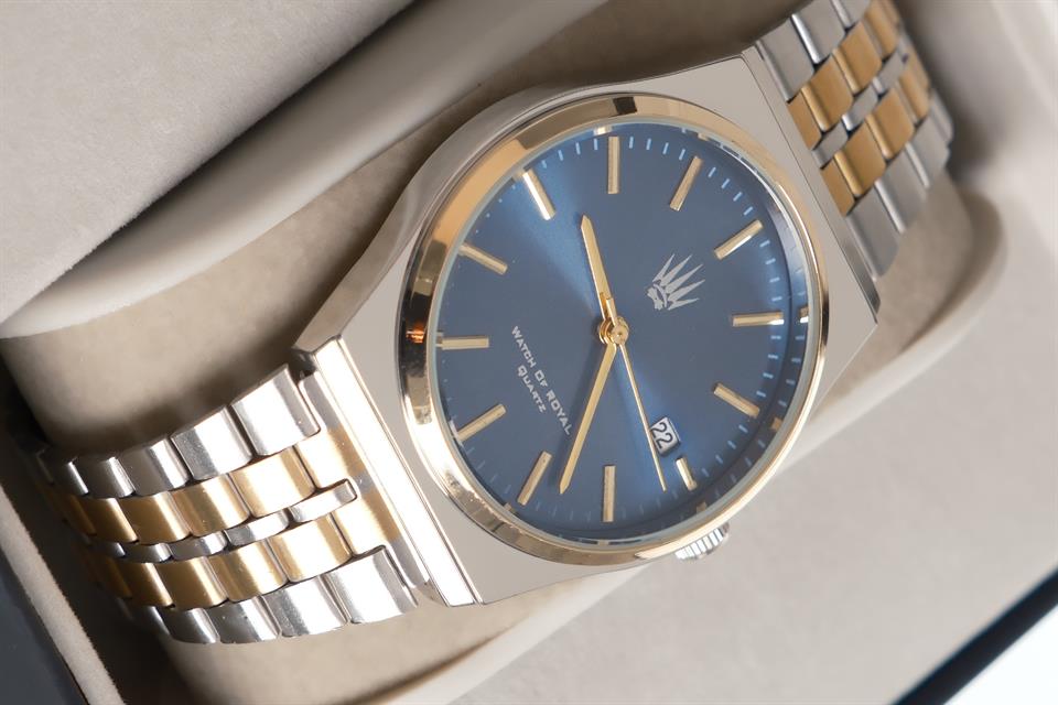 Virtus Classic Time Silver Gold Mavi Kol Saati