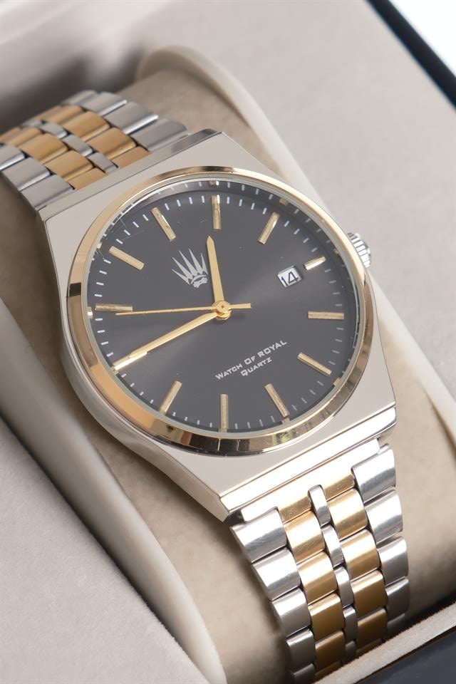 Virtus Classic Time Silver Gold Black Kol Saati