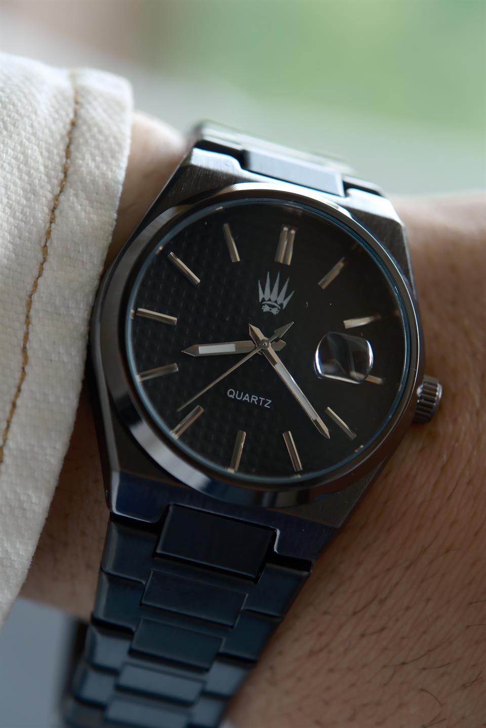 Vortex Dark Black Çelik Kol Saati