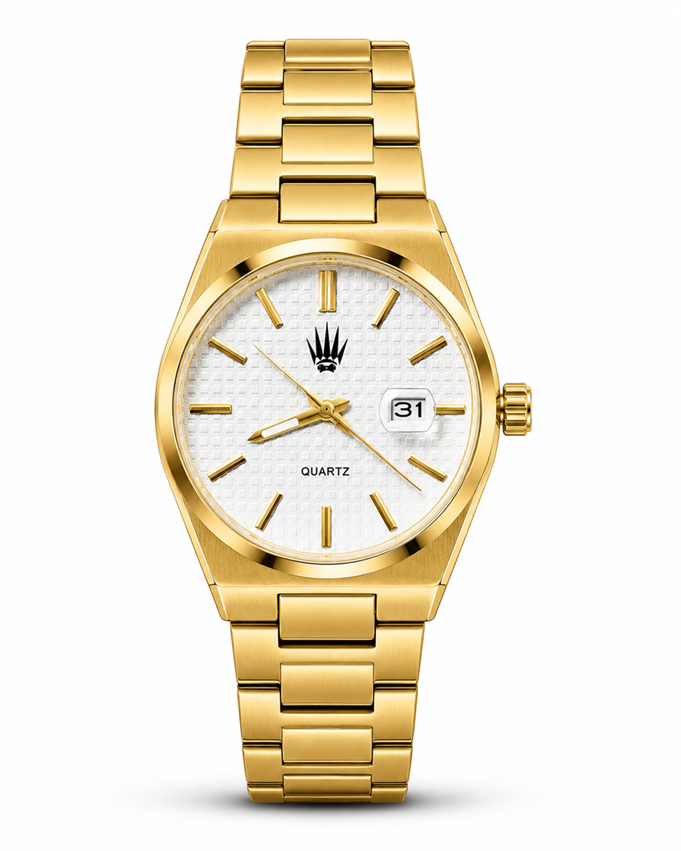 Vortex Gold White Çelik Kol Saati