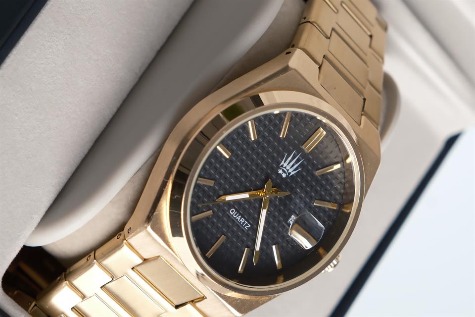 Vortex Gold Black Çelik Kol Saati