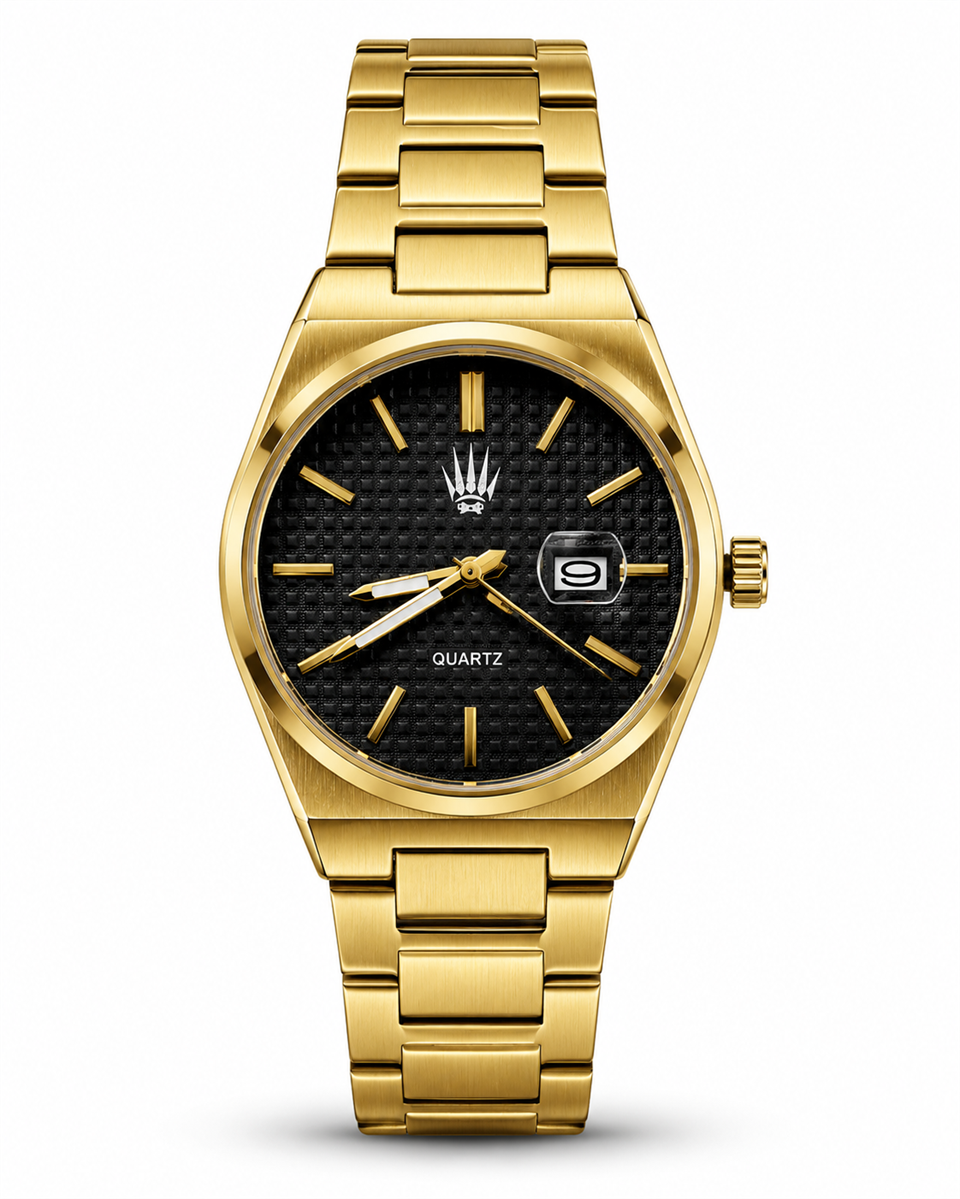 Vortex Gold Black Çelik Kol Saati