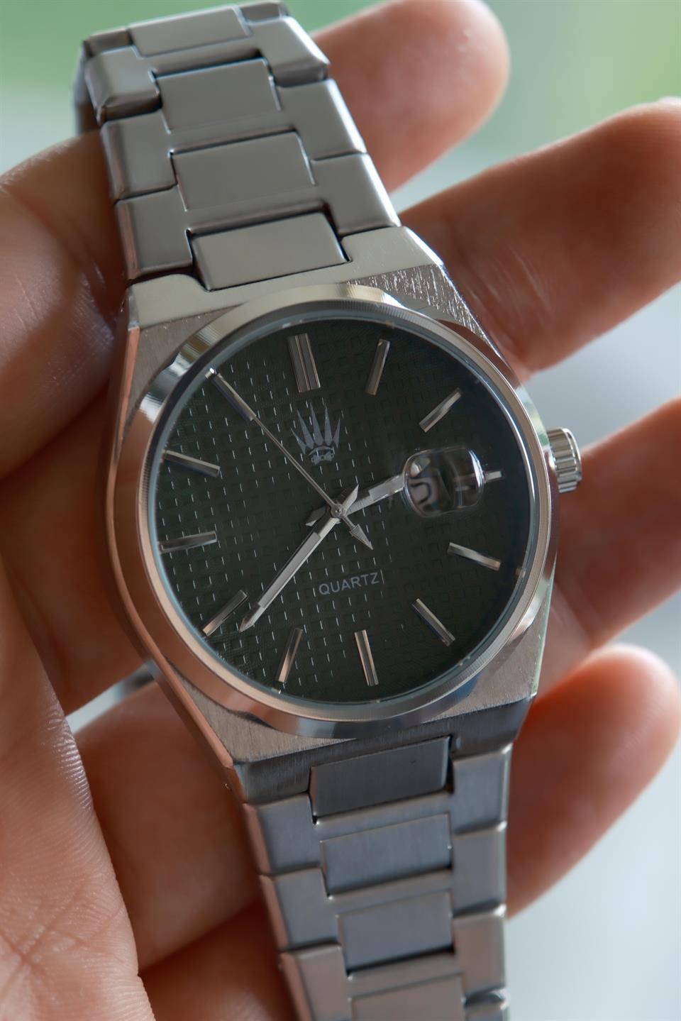 Vortex Silver Yeşil Çelik Kol Saati