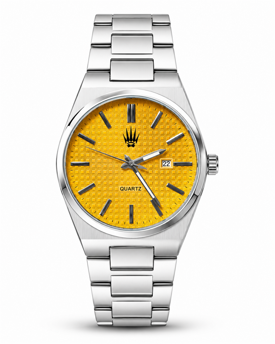 Vortex Silver Yellow Çelik Kol Saati