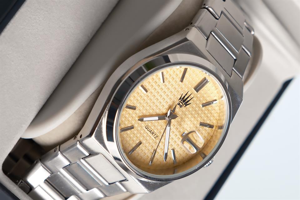 Vortex Silver Yellow Çelik Kol Saati