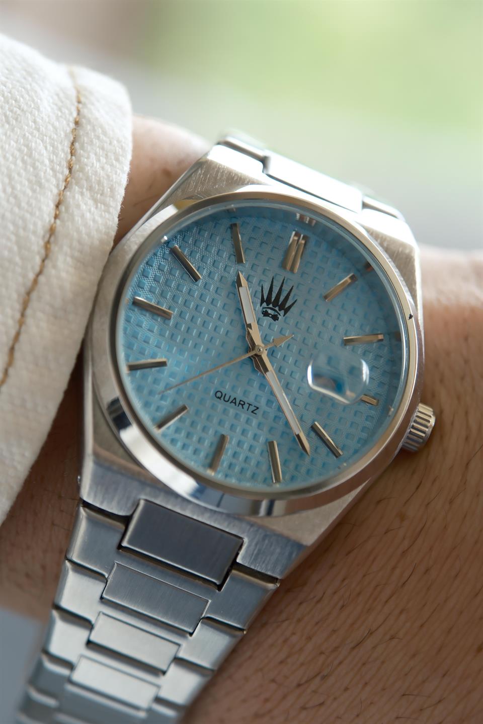 Vortex Silver Turkuaz Çelik Kol Saati