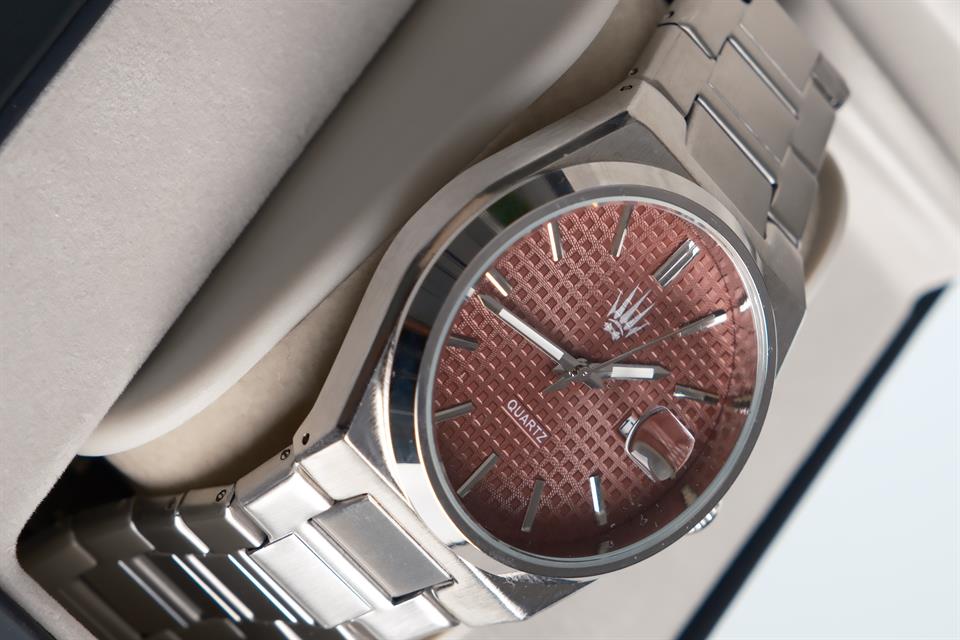 Vortex Silver Bordo Çelik Kol Saati