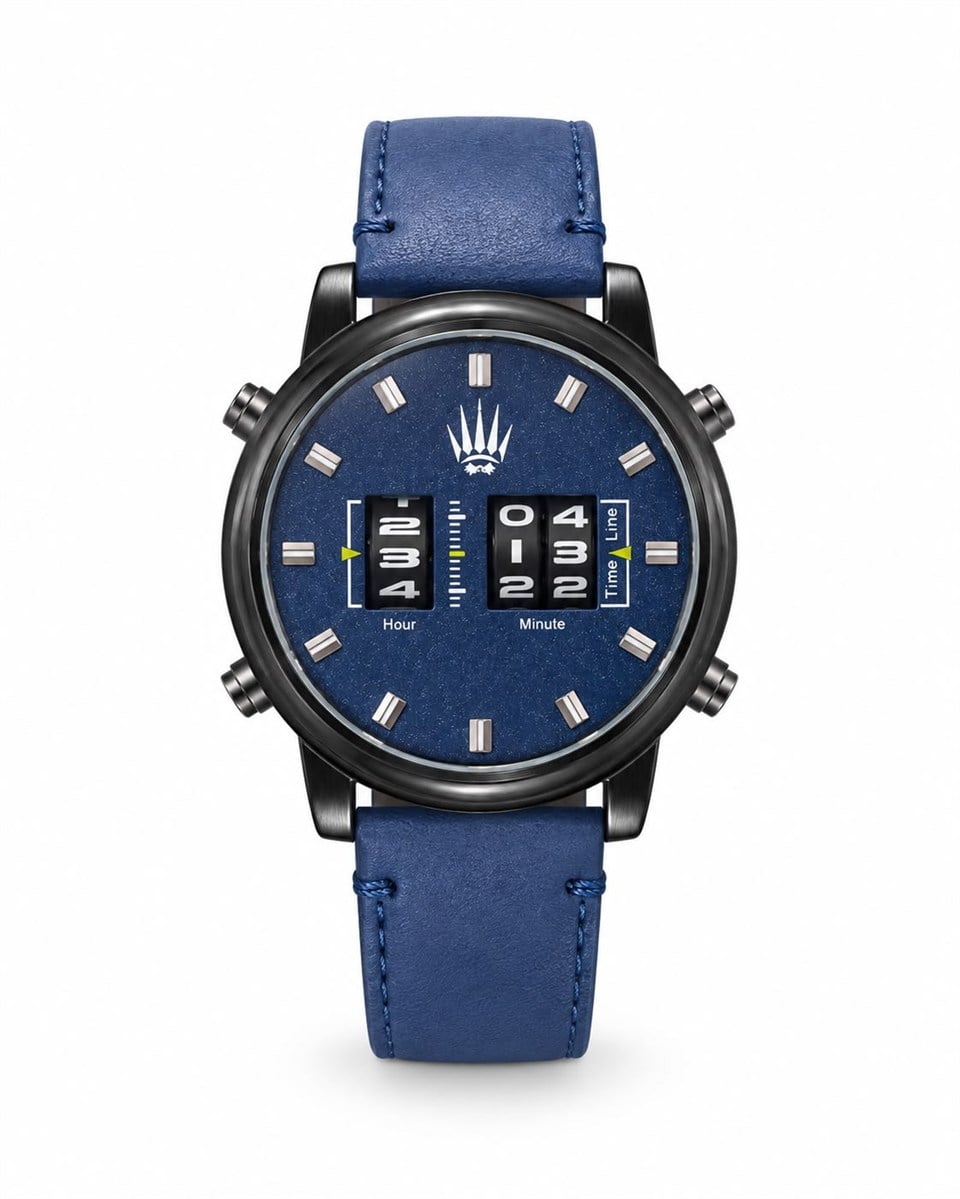 Roller Design Leather Blue Kol Saati